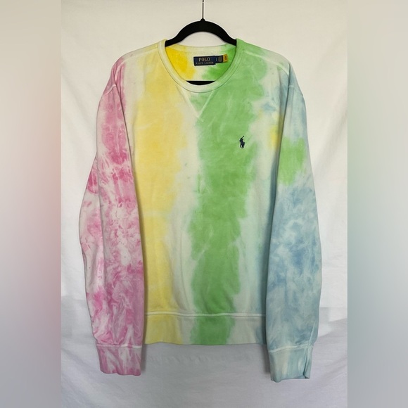 Ralph Lauren Pink and Yellow Tie-Dye Sweatshirt - Picture 2 of 7